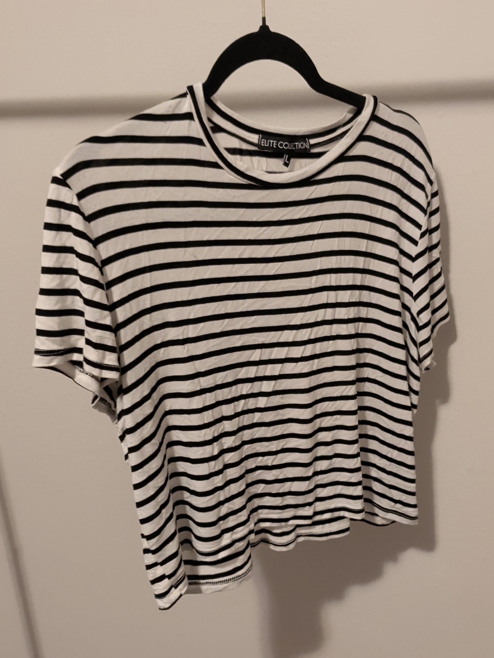 Elite Collection Black & White Striped Short-Sleeve Tee